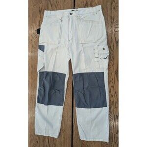 Blaklader Workwear Pants Mens 38x30 White Gray Reinforced Knee Utility Cargo